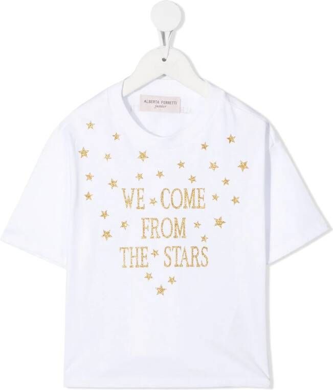 Alberta Ferretti Kids T-shirt met tekst Wit