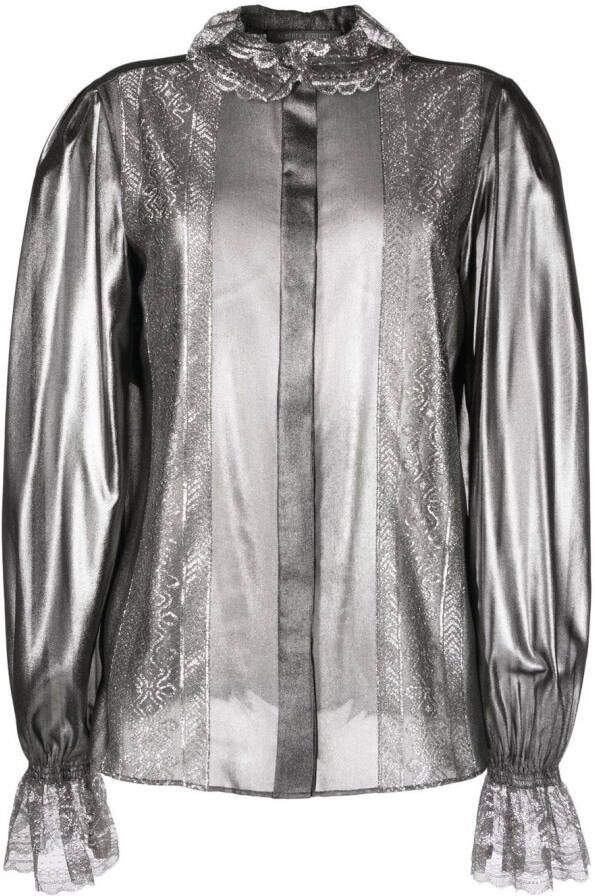 Alberta Ferretti Blouse met gelamineerde afwerking Grijs