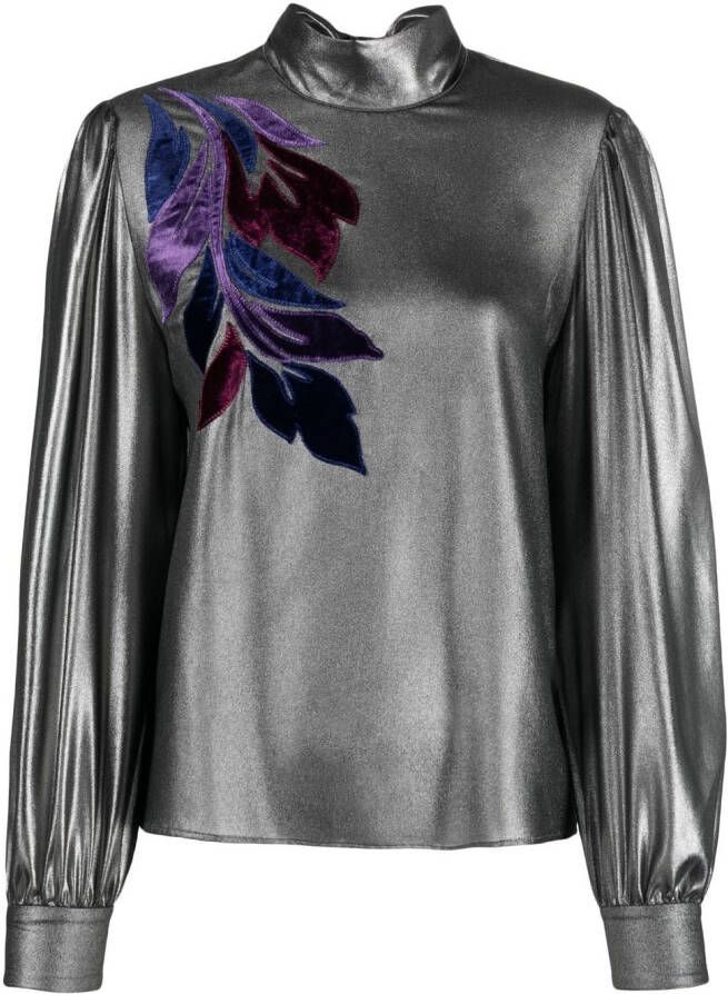 Alberta Ferretti Metallic blouse Grijs