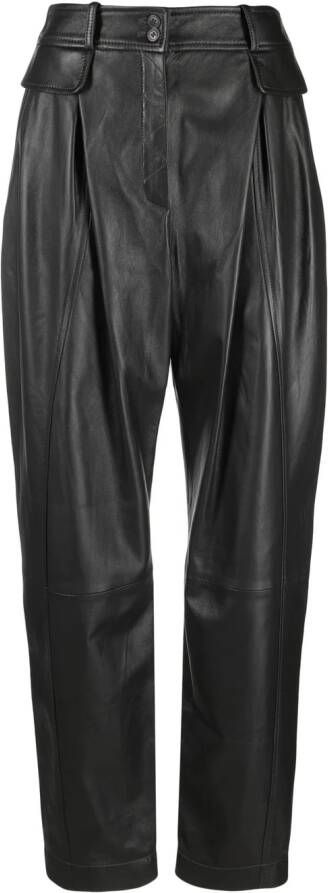 Alberta Ferretti Leren broek Grijs