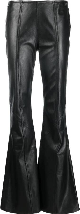 Alberta Ferretti Leren broek Zwart