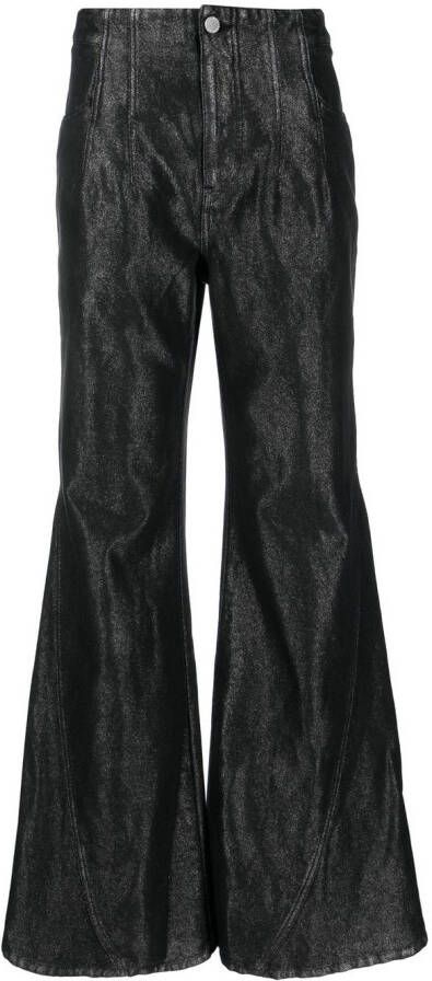 Alberta Ferretti Jeans met wijde pijpen Zwart