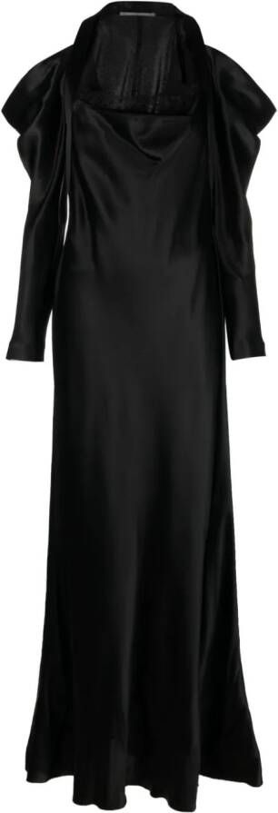 Alberta Ferretti Maxi-jurk met detail van kant Zwart