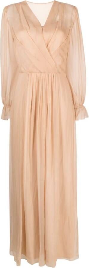 Alberta Ferretti Maxi-jurk met geplooid detail Roze
