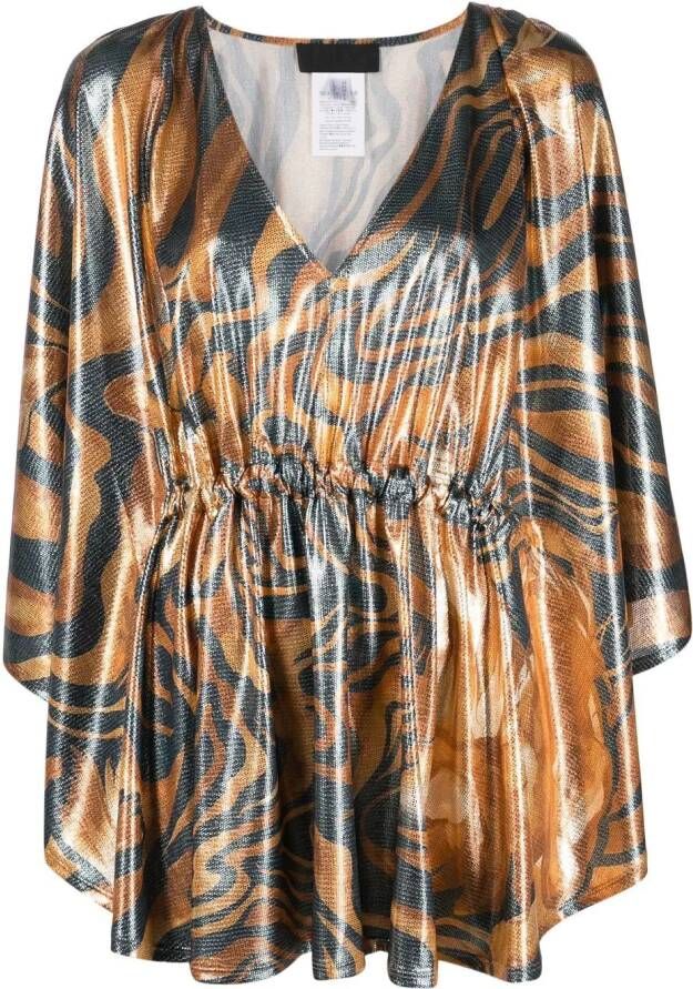 Alberta Ferretti Metallic top Grijs