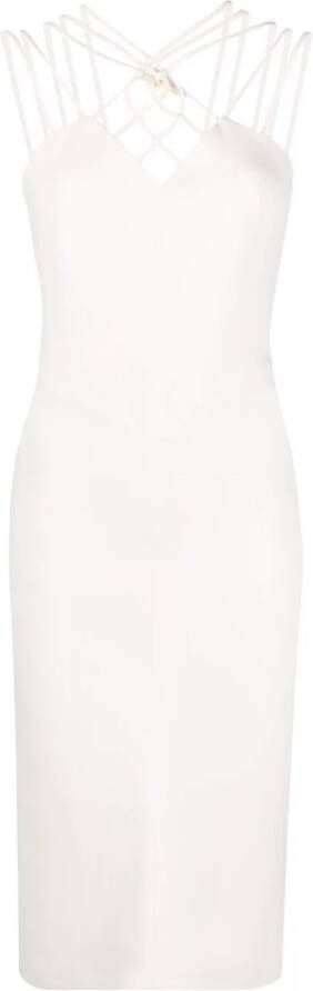 Alberta Ferretti Midi-jurk met bandje Wit