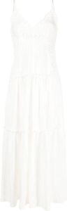 Alberta Ferretti Midi-jurk met borduurwerk Wit