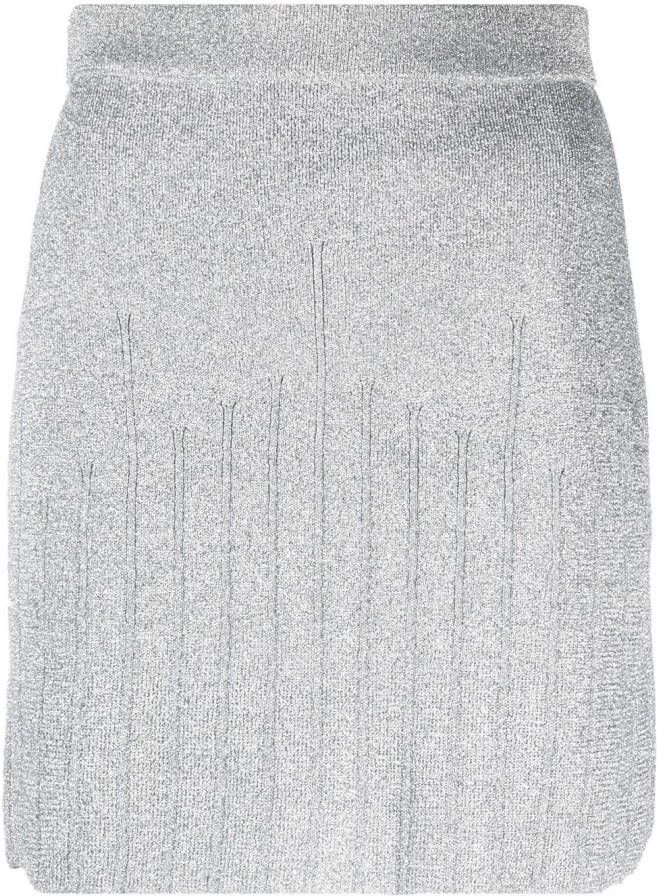Alberta Ferretti Mini-rok met metallic-effect Zilver