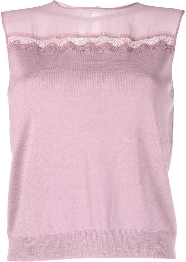Alberta Ferretti Mouwloze blouse Paars