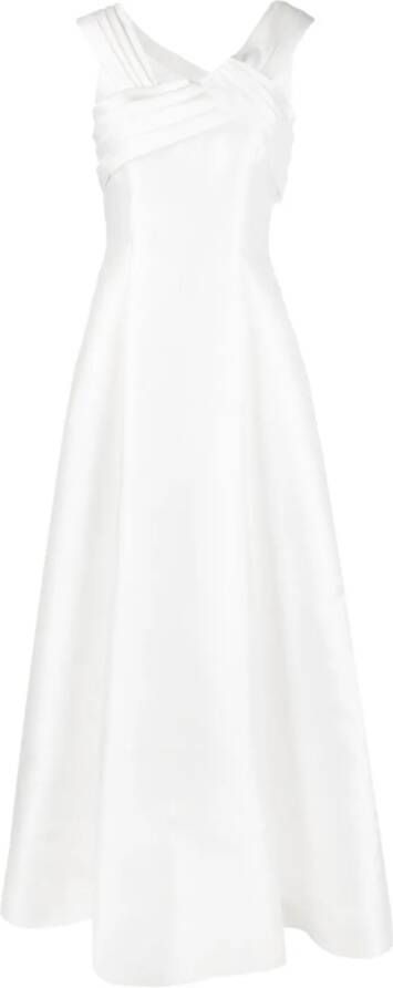 Alberta Ferretti Mouwloze avondjurk met geplooid detail Wit