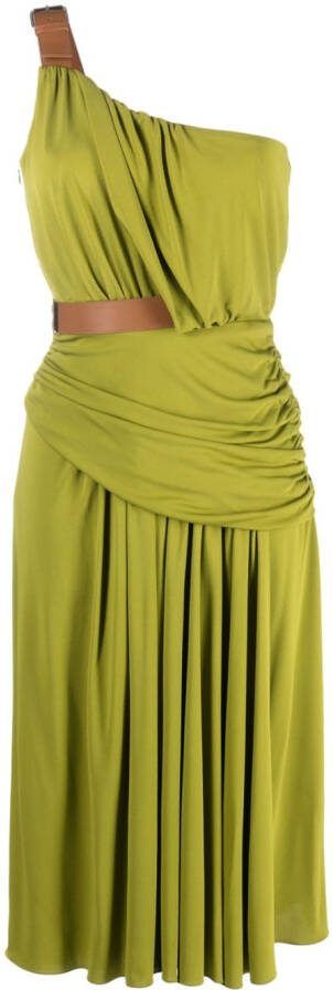 Alberta Ferretti Gedrapeerde jurk Groen