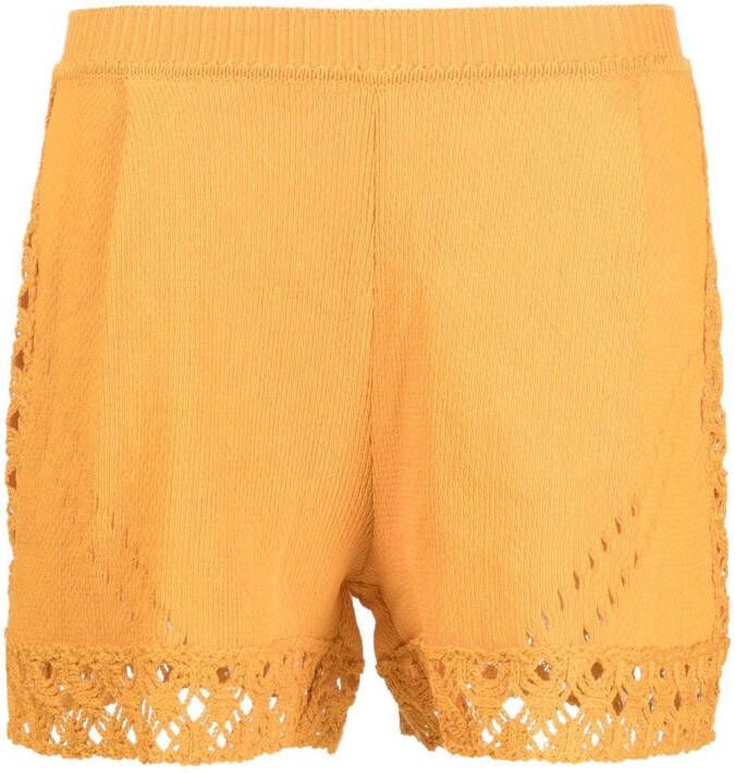 Alberta Ferretti Opengebreide shorts Oranje