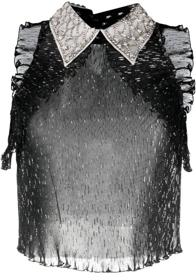 Alberta Ferretti Geplooide top Zwart