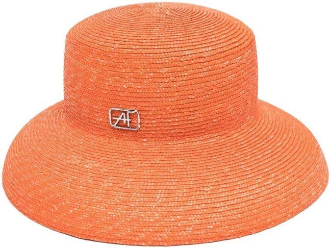 Alberta Ferretti Raffia vissershoed Oranje