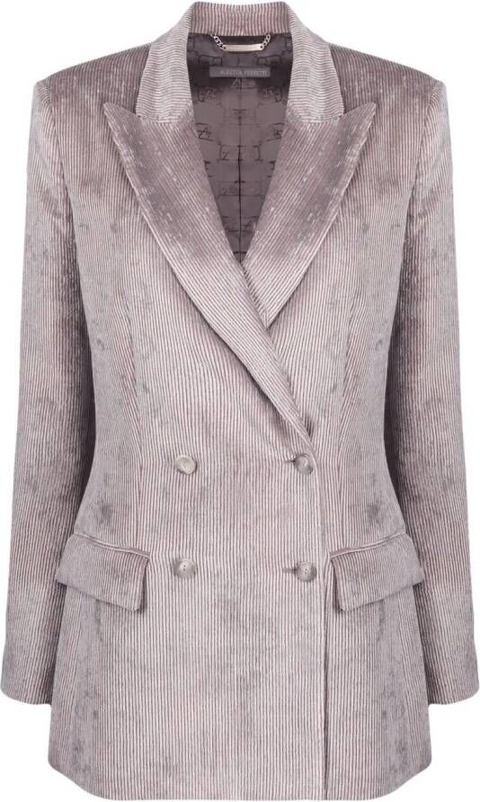Alberta Ferretti Ribfluwelen blazer Grijs