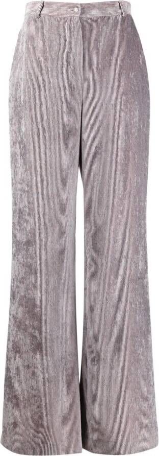 Alberta Ferretti Ribfluwelen broek Grijs