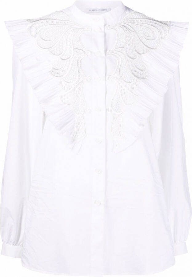 Alberta Ferretti Blouse met ruche Wit