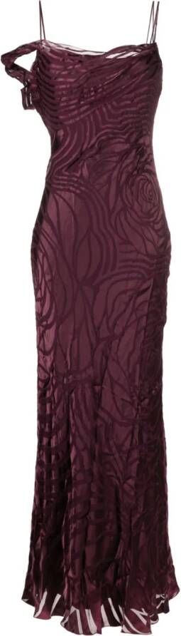 Alberta Ferretti Maxi-jurk met hoge hals Paars