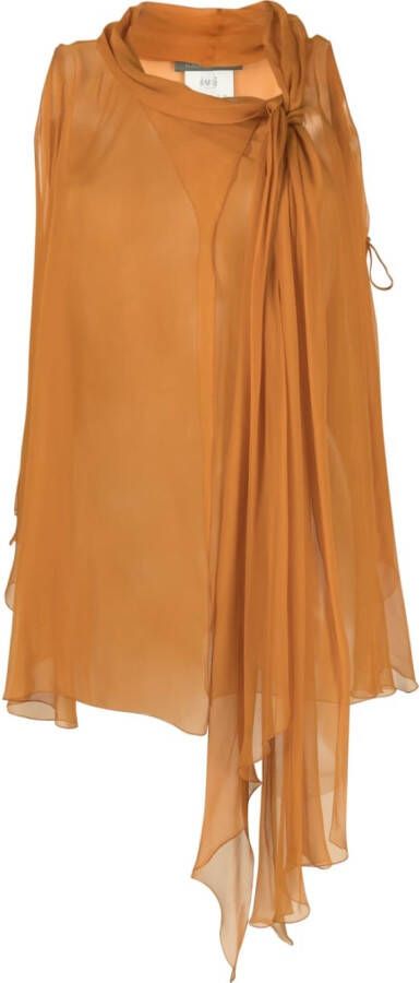 Alberta Ferretti Semi-doorzichtige blouse Oranje
