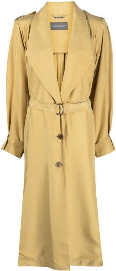 Alberta Ferretti Trenchcoat met sjaalrevers Beige