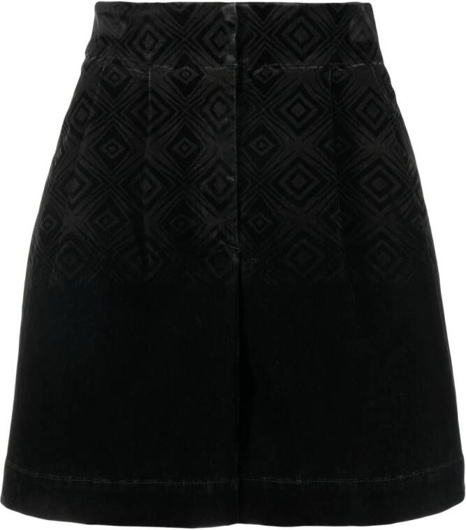 Alberta Ferretti Shorts met geometrisch patroon Zwart