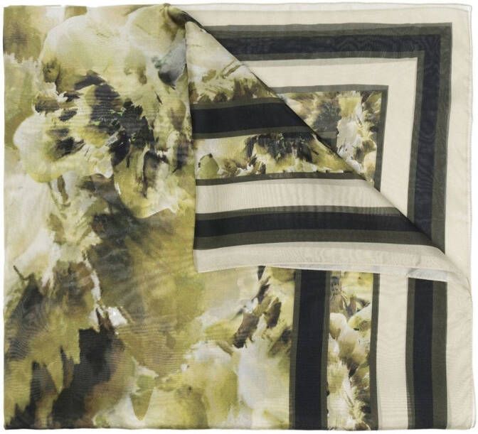Alberta Ferretti Sjaal met bloemenprint Groen