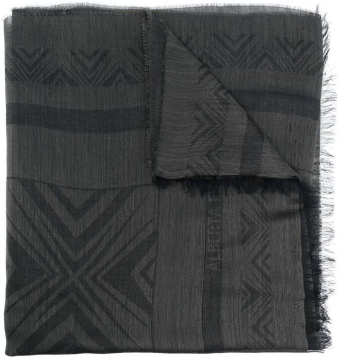 Alberta Ferretti Sjaal met geometrische print Zwart