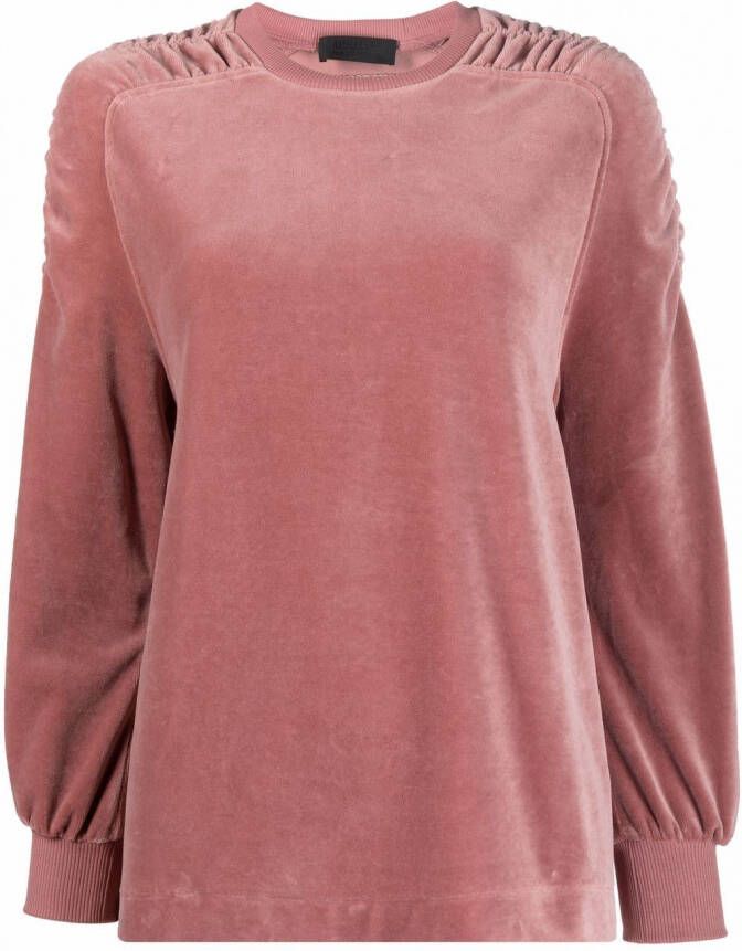 Alberta Ferretti Sweater met gesmockte afwerking Roze