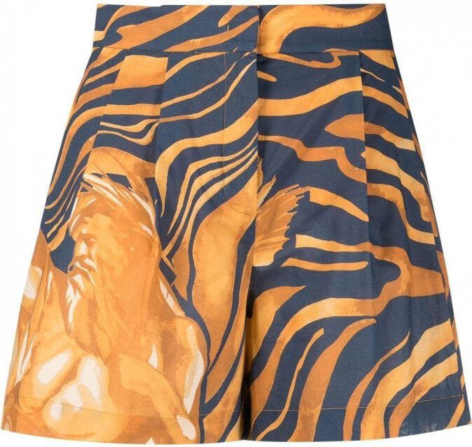 Alberta Ferretti Shorts met print Geel