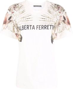 Alberta Ferretti T-shirt met logoprint Beige