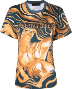 Alberta Ferretti T-shirt met logoprint Blauw