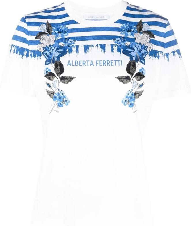 Alberta Ferretti T-shirt met logoprint Wit