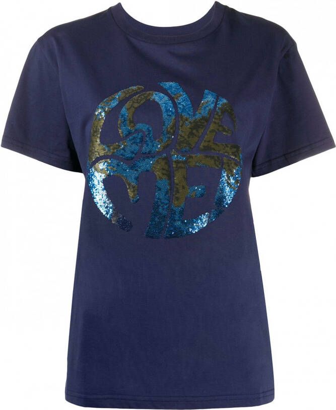 Alberta Ferretti T-shirt met pailletten Blauw