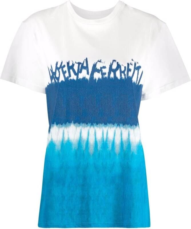 Alberta Ferretti T-shirt met tekst Blauw
