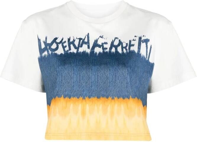 Alberta Ferretti T-shirt met tie-dye print Blauw