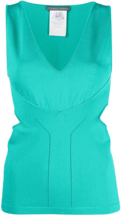 Alberta Ferretti Top met uitgesneden mouwen Groen