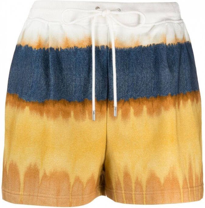 Alberta Ferretti Trainingsshorts met tie-dye print Blauw