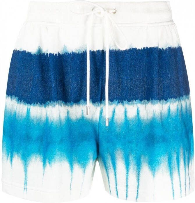 Alberta Ferretti Trainingsshorts met tie-dye print Blauw