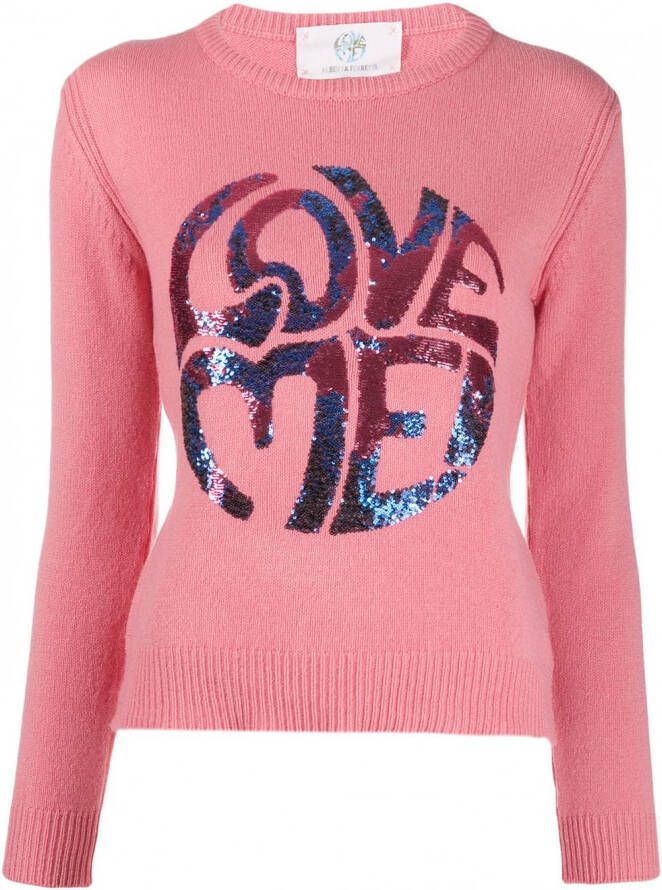 Alberta Ferretti Trui met print Roze