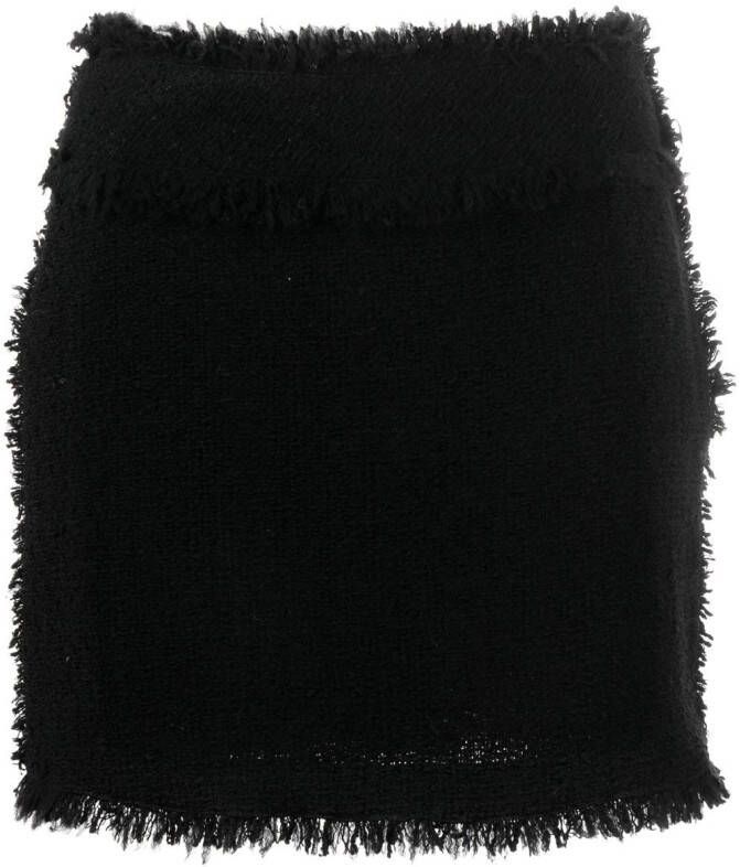 Alberta Ferretti Tweed mini-rok Zwart