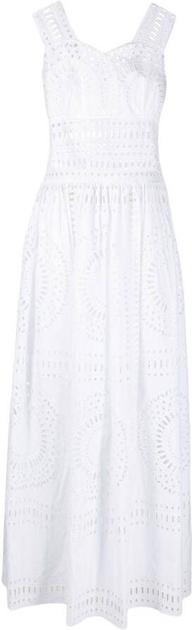 Alberta Ferretti Broderie anglaise jurk Wit