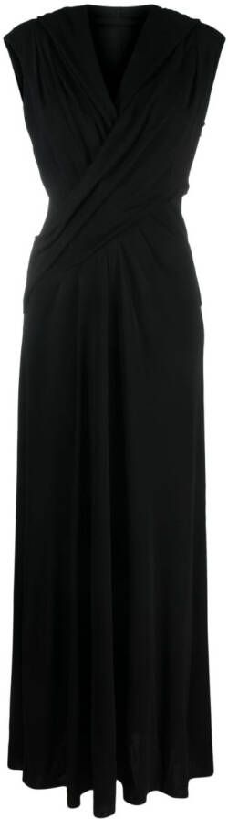 Alberta Ferretti Maxi-jurk met V-hals Zwart