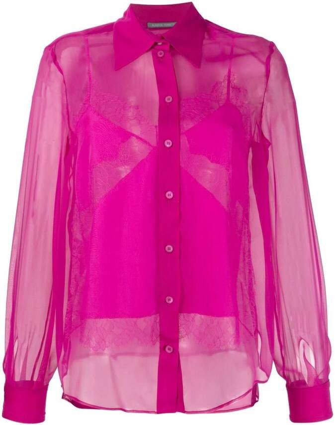 Alberta Ferretti Zijden blouse Roze
