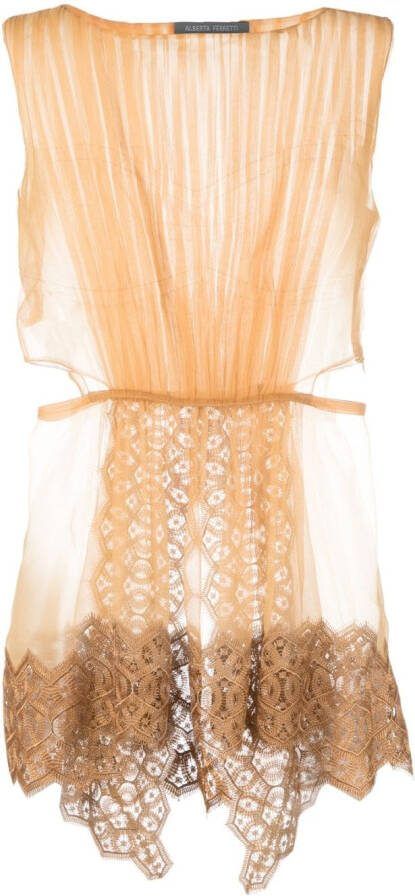 Alberta Ferretti Zijden tanktop Bruin