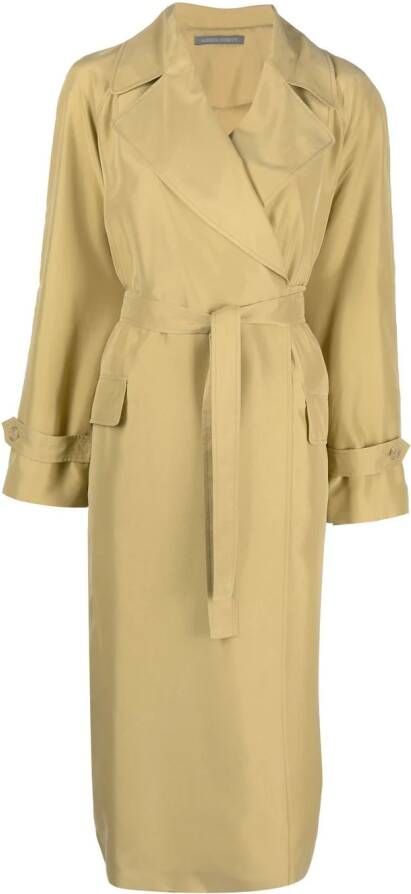 Alberta Ferretti Zijden trenchcoat Beige