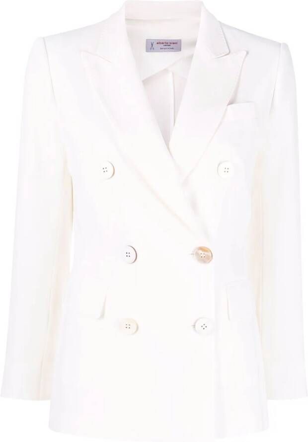 Alberto Biani Blazer met dubbele rij knopen Wit