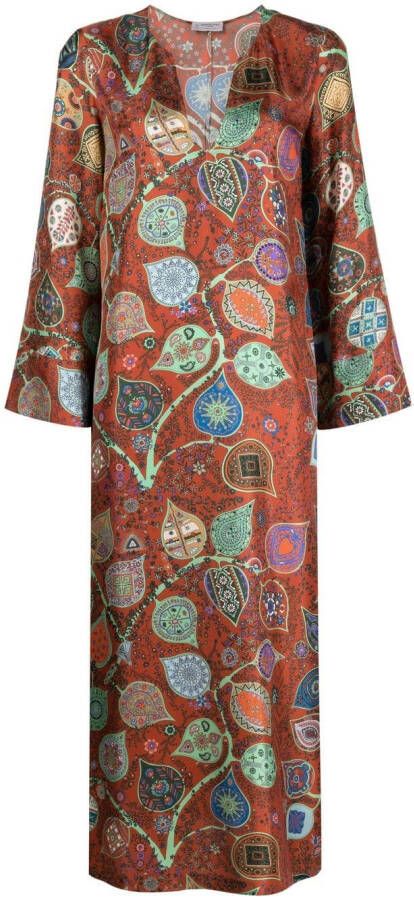 Alberto Biani Midi-jurk met print Rood