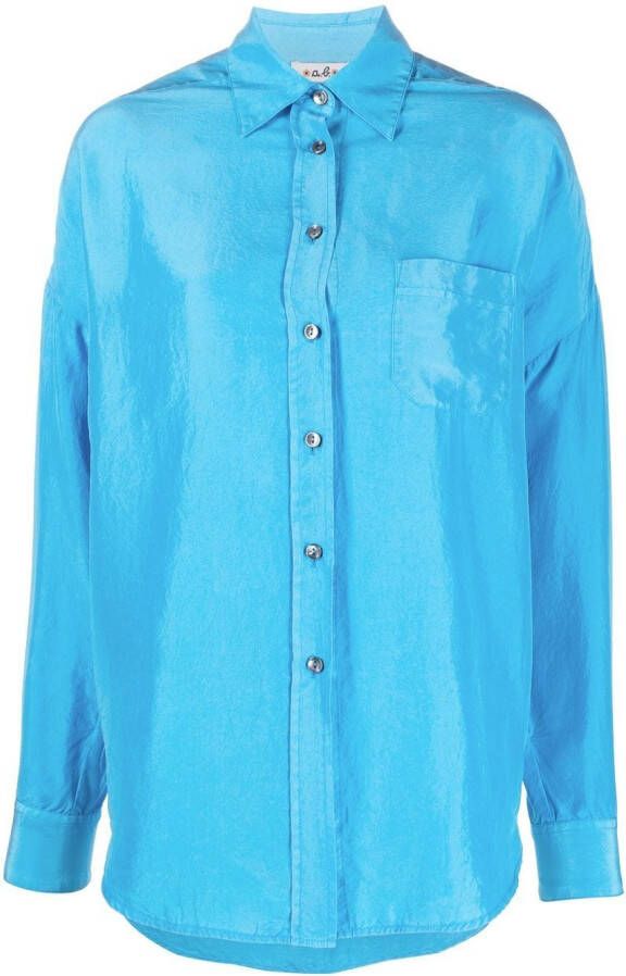 Alberto Biani Zijden blouse Blauw