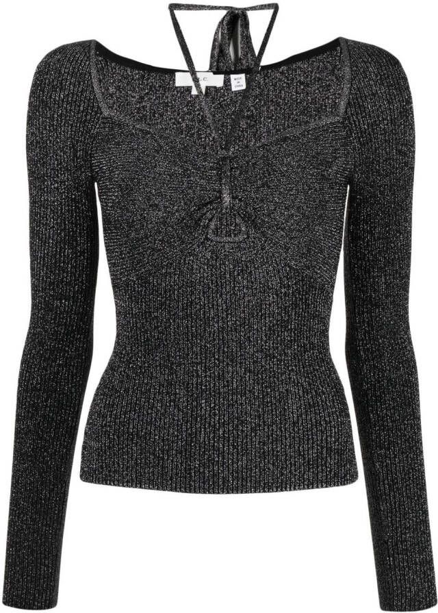 A.L.C. Metallic blouse Zwart