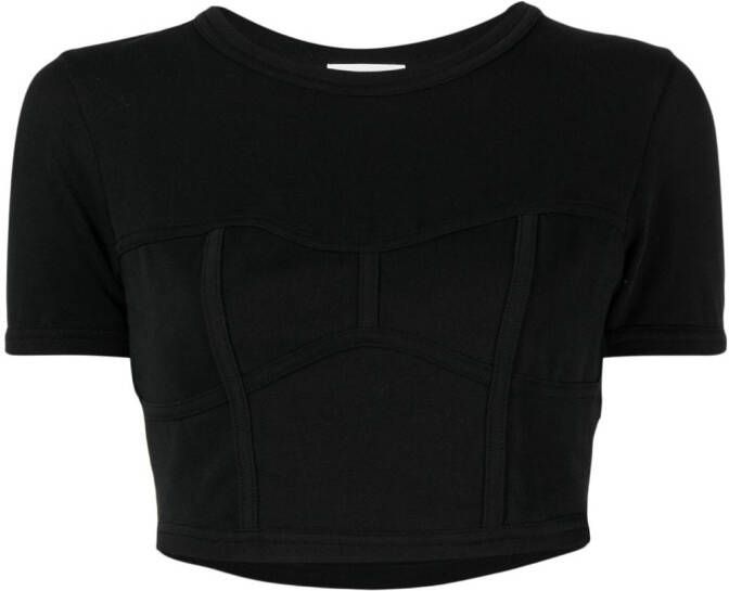 A.L.C. Cropped T-shirt Zwart